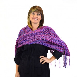 SKEINO Kelly's Shawl in colorway La Traviata