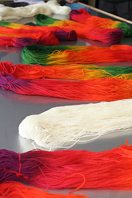 Skeino Yarn laying to dry